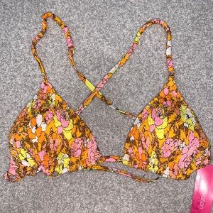 NWT Floral Target Triangle Bikini Top